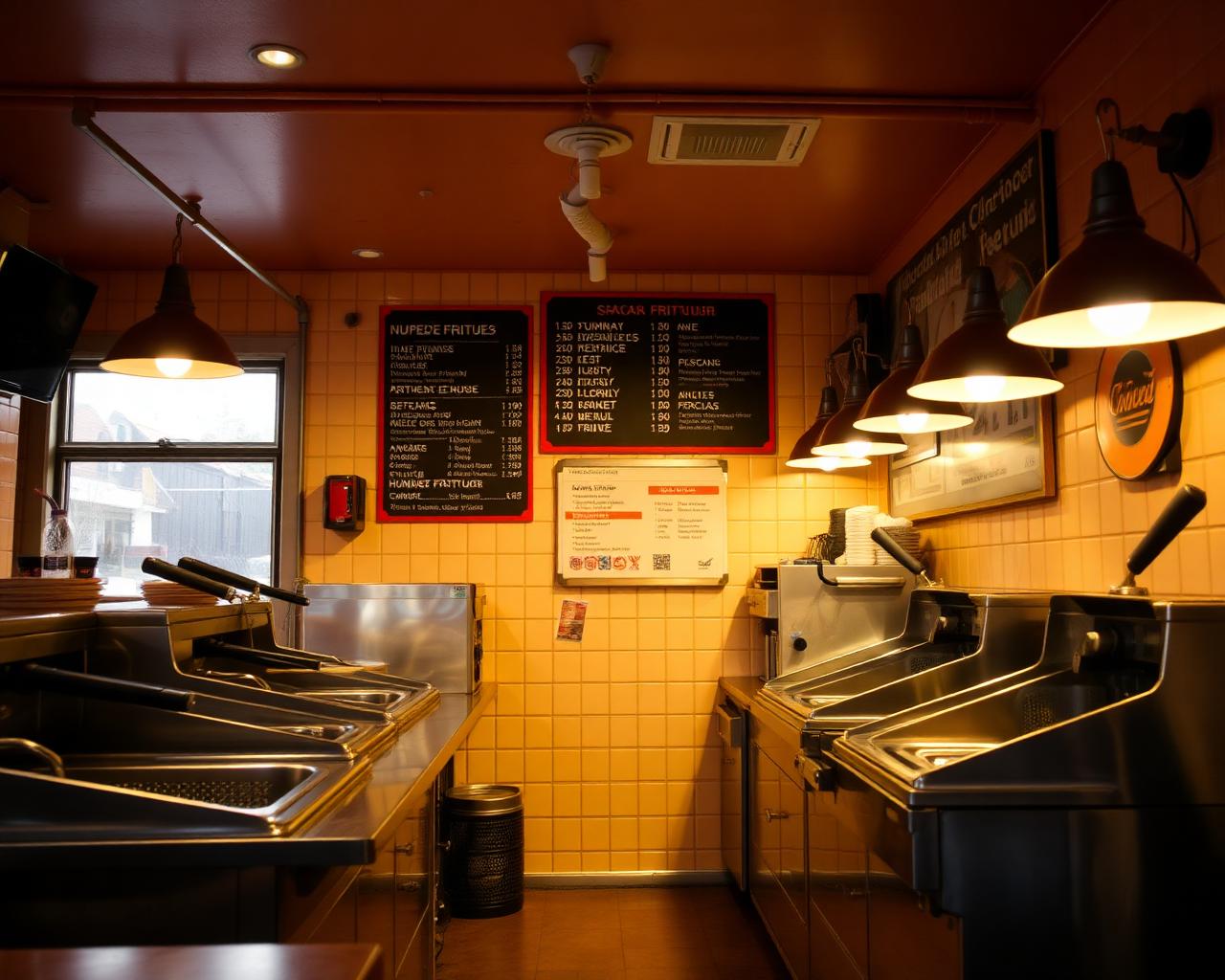 Interieur met bakwand en menu